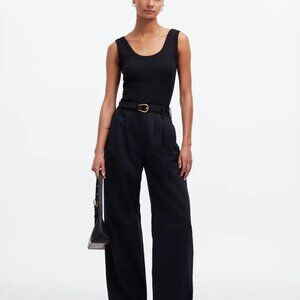 Madewell The Harlow Wide-Leg Pant in True Black Size 10